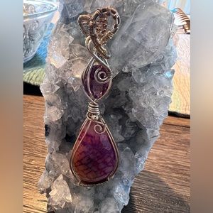 #13 Faceted Amethyst and Purple Dragon Vein Pendant